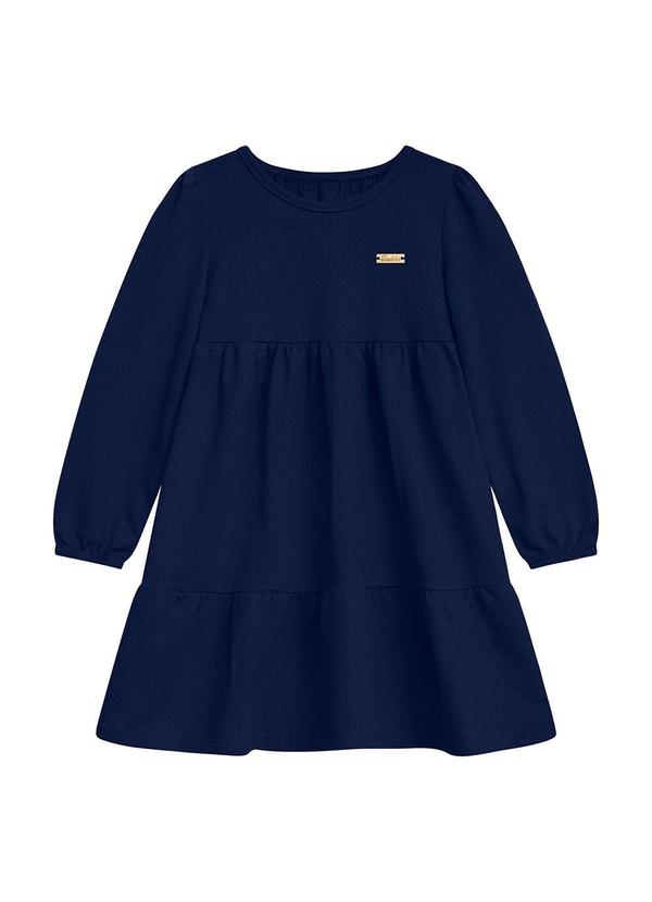 Vista 2 Vestido Infantil Ana Bola com Plaquinha Azul Duduka Duduka