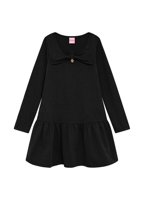 Vista 2 Vestido Infantil Ana Bola Preto Duduka Duduka