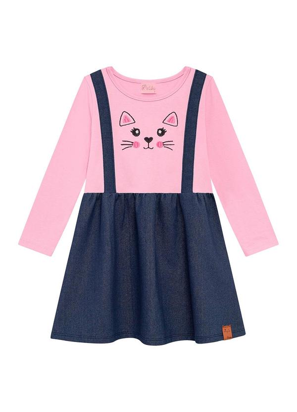 Vista 2 Vestido Infantil em com Bordado Rosa Duduka Duduka
