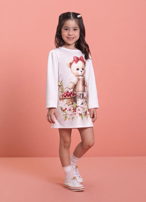 Vista 2 Vestido Infantil em Jacquard Tranças Bege Milli E Nina Milli E Nina