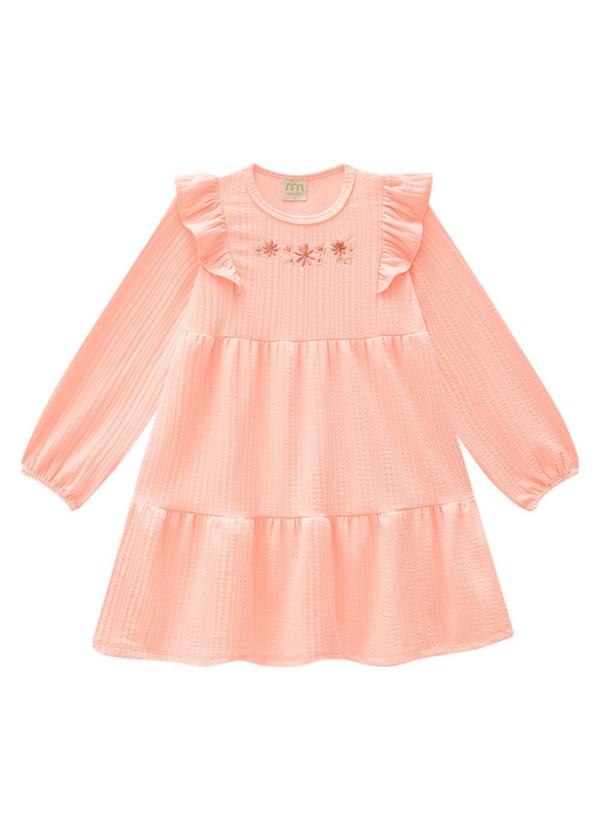 Vista 2 Vestido Infantil em Jacquard Tranças Laranja Milli E Nina Milli E Nina