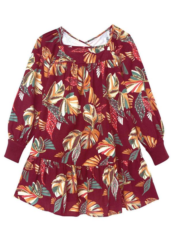 Vista 2 Vestido Infantil em Linho Menina Vermelho Nanai Nanai
