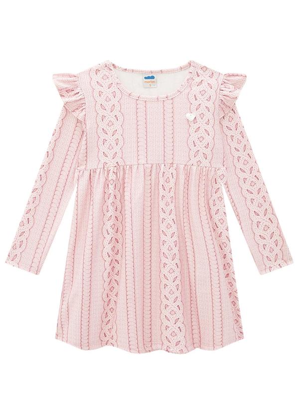 Vista 2 Vestido Infantil em Molecotton Tricot Rosa Marlan Marlan