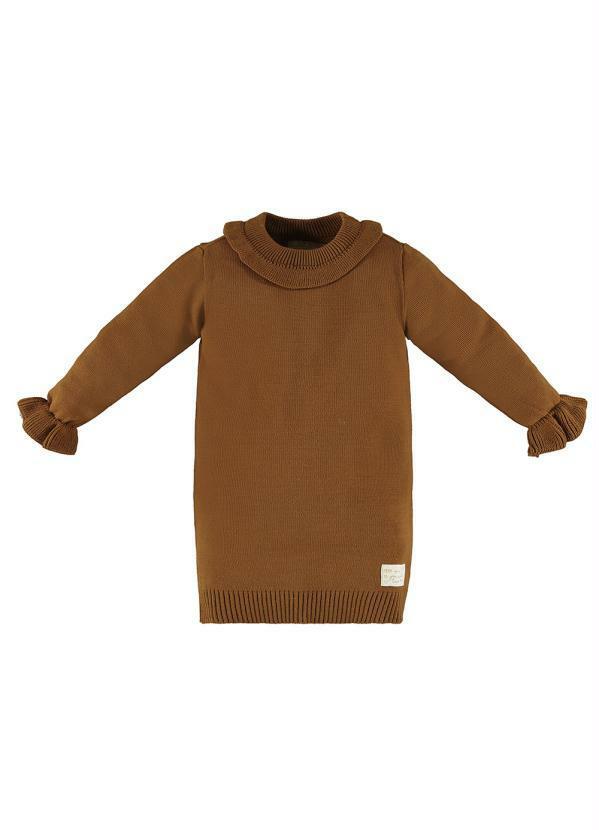 Vestido Infantil em Tricot Amarelo