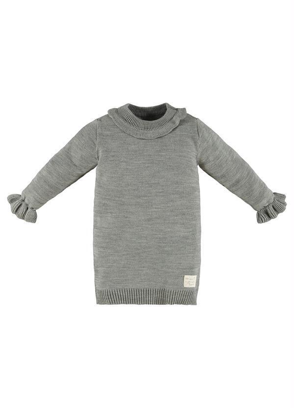 Vista 2 Vestido Infantil em Tricot Cinza Up Baby Up Baby