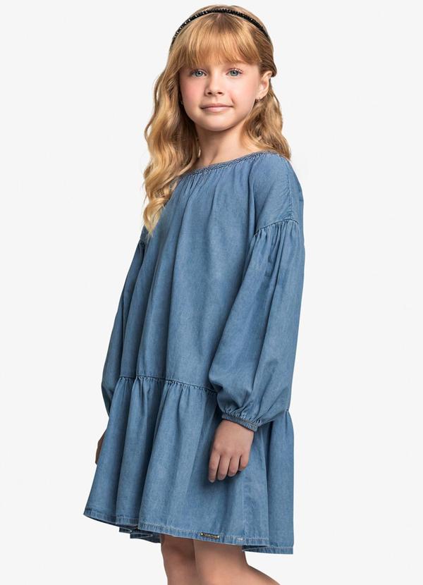 Vista 2 Vestido Infantil Light Denim Azul Trick Nick Trick Nick