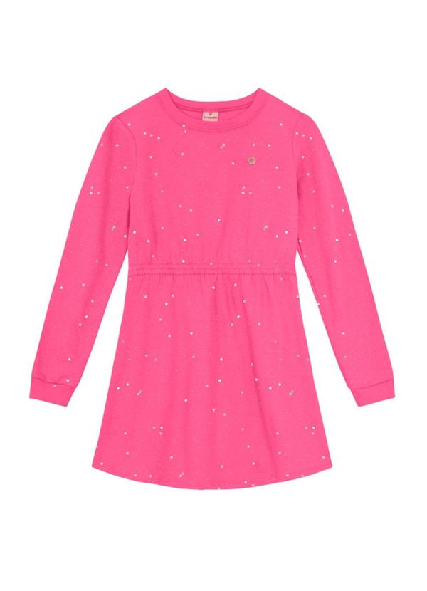 Vestido Infantil Menina Brilhos Rosa