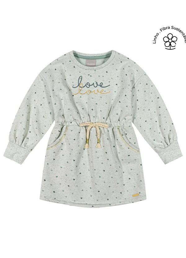 Vestido Infantil Menina Corações Verde