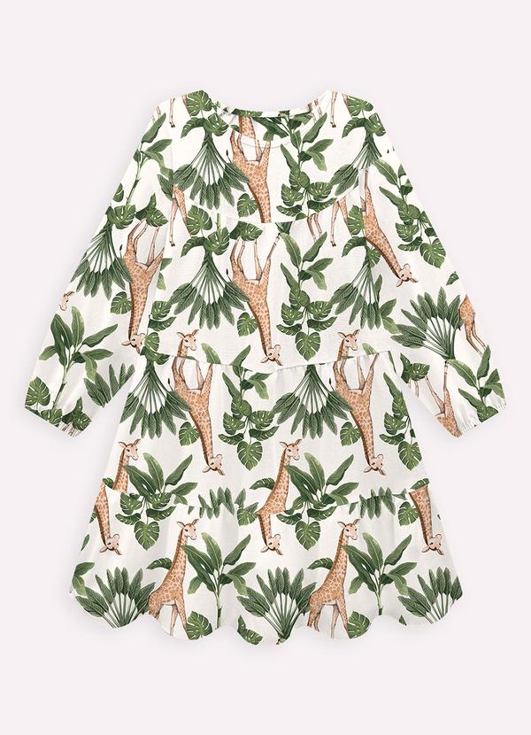 Vista 2 Vestido Infantil Menina em Linho Off White Nanai Nanai