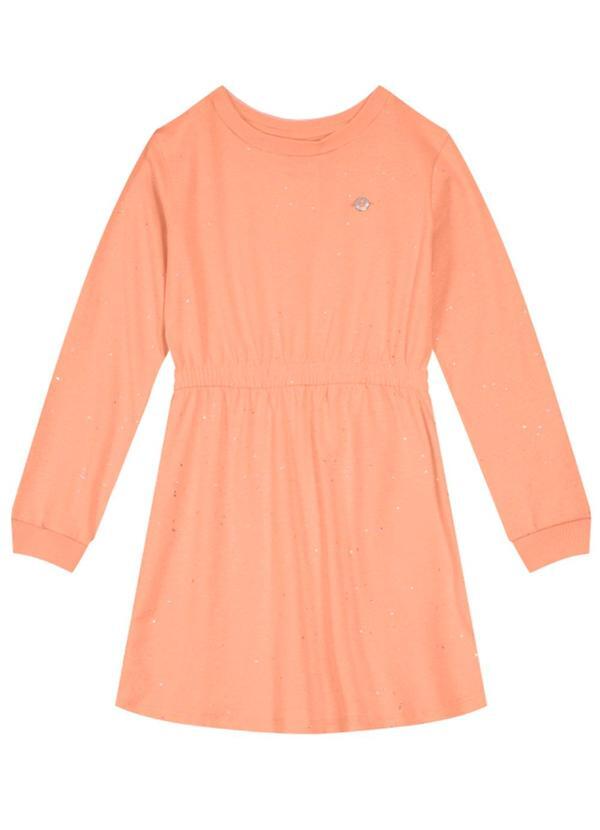 Vista 2 Vestido Infantil Menina em Molecotton Rosa Brandili Brandili