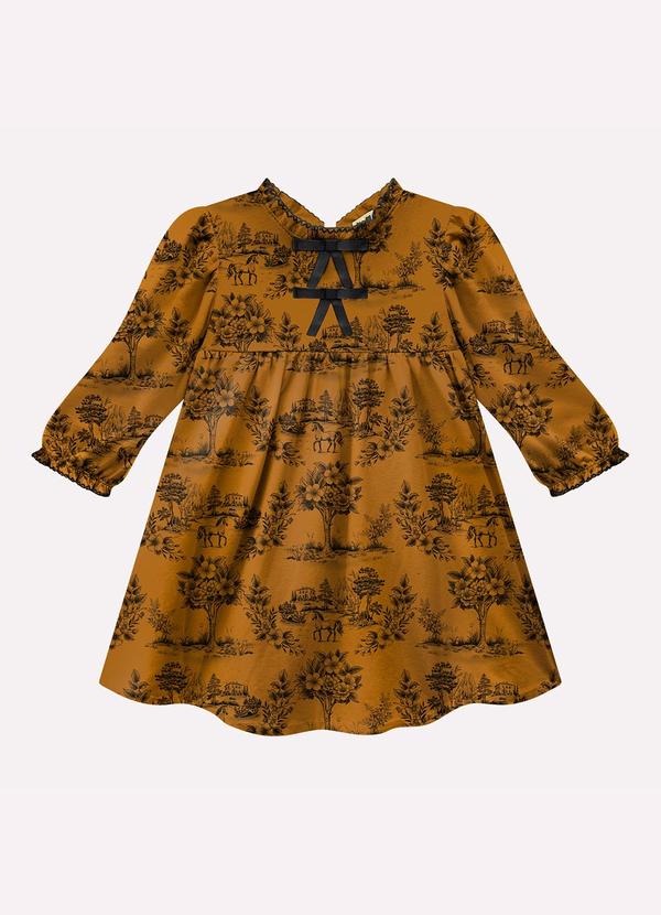 Vestido Infantil Menina Estampa Amarelo