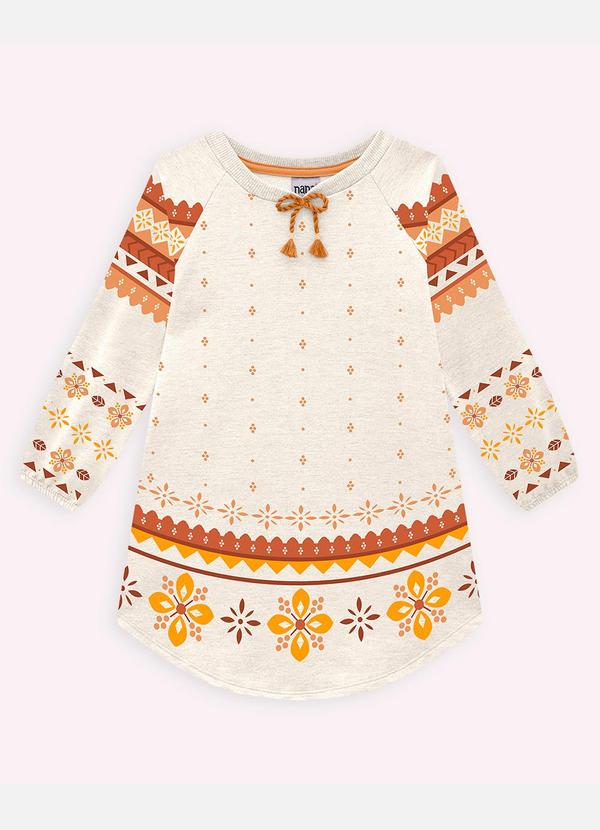 Vestido Infantil Menina Estampa Cinza