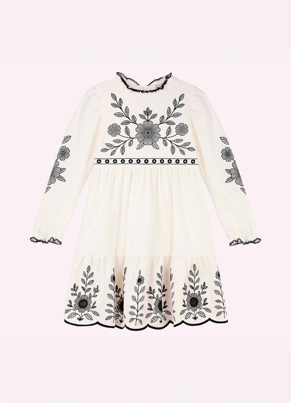Vestido Infantil Menina Flores Bege