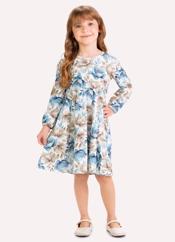 Vestido Infantil Menina Flores Branco