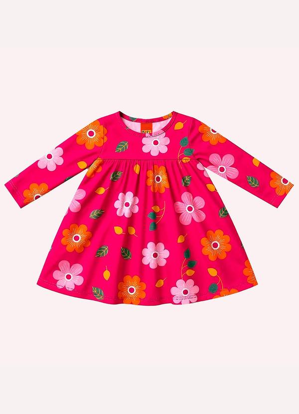 Vestido Infantil Menina Flores Rosa