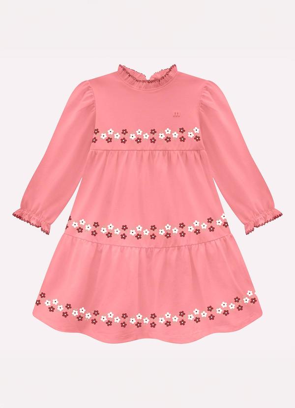 Vestido Infantil Menina Flores Rosa