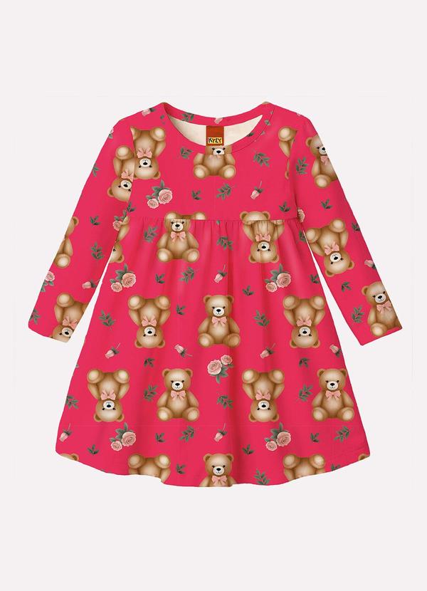 Vestido Infantil Menina Ursinho Rosa