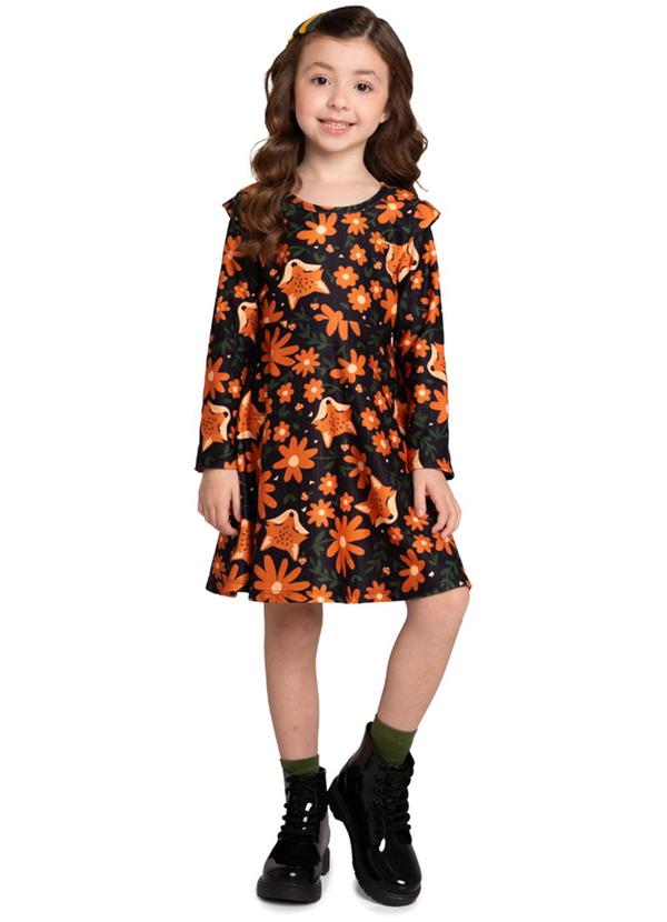 Vista 2 Vestido Infantil Molecotton Dark Florest Marrom Marlan Marlan