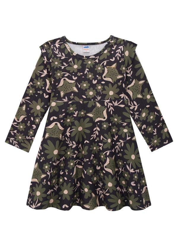 Vista 2 Vestido Infantil Molecotton Dark Florest Preto Marlan Marlan