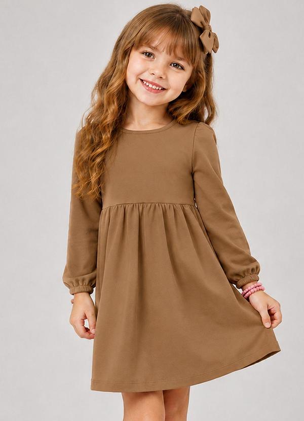 Vestido Infantil Molecotton Manga Longa Vermelho