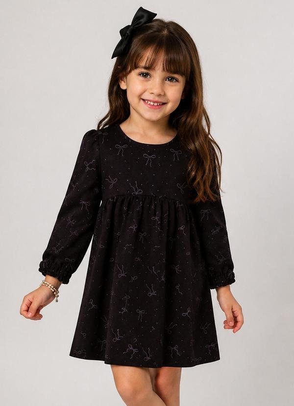 Vestido Infantil Moletinho Manga Longa Marrom