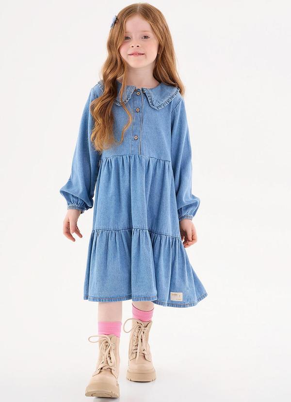 Vista 2 Vestido Jeans Infantil Azul Up Baby Up Baby