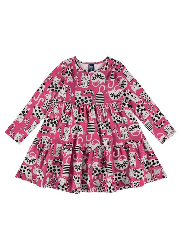 Vista 2 Vestido Manga Longa de Gatinho Rosa Bee Loop Bee Loop