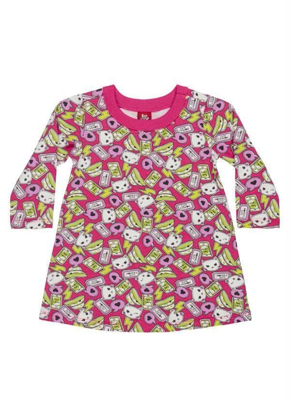 Vista 2 Vestido Manga Longa para Bebê Rosa Bee Loop Bee Loop