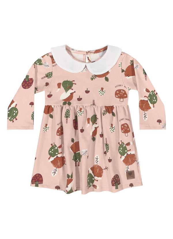 Vista 2 Vestido Manga Longa para Bebê Rosa Bee Loop Bee Loop