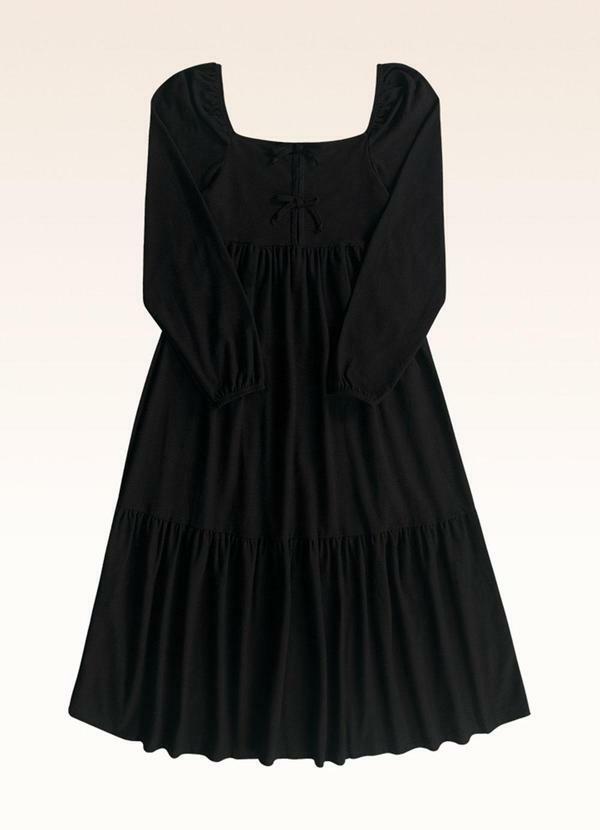Vestido Manga Longa Preto