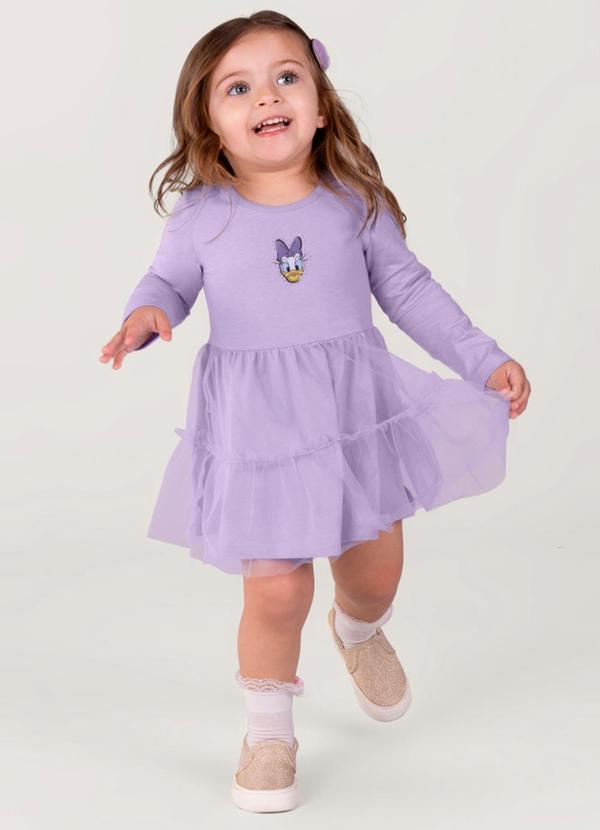 Vestido Minnie Infantil Menina Lilás