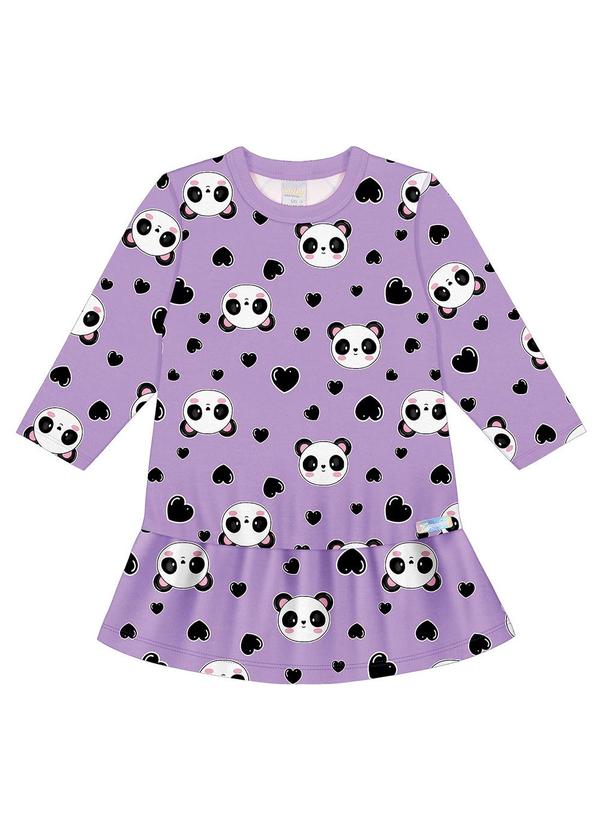 Vista 2 Vestido Panda Lilás Abrange Abrange