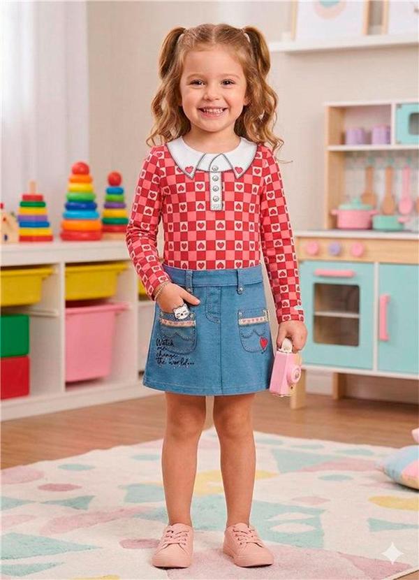 Vestido Total Print Vermelho