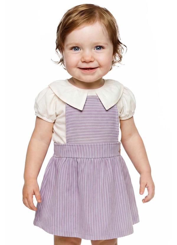 Conjunto Bebê Menina Molecotton Listrado Roxo