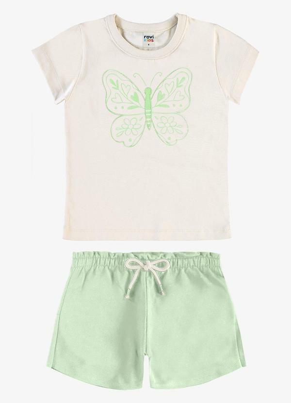 Conjunto Blusa com Shorts Infantil Bege