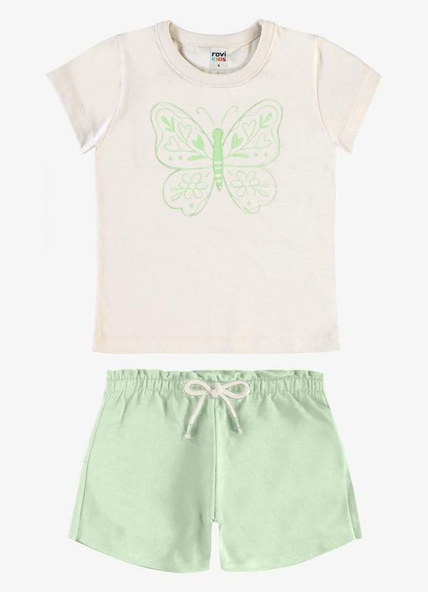Conjunto Blusa com Shorts Infantil Bege
