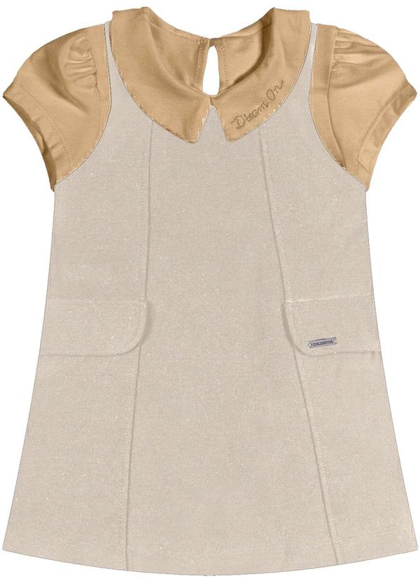 Conjunto Infantil Menina Blusa e Vestido Bege