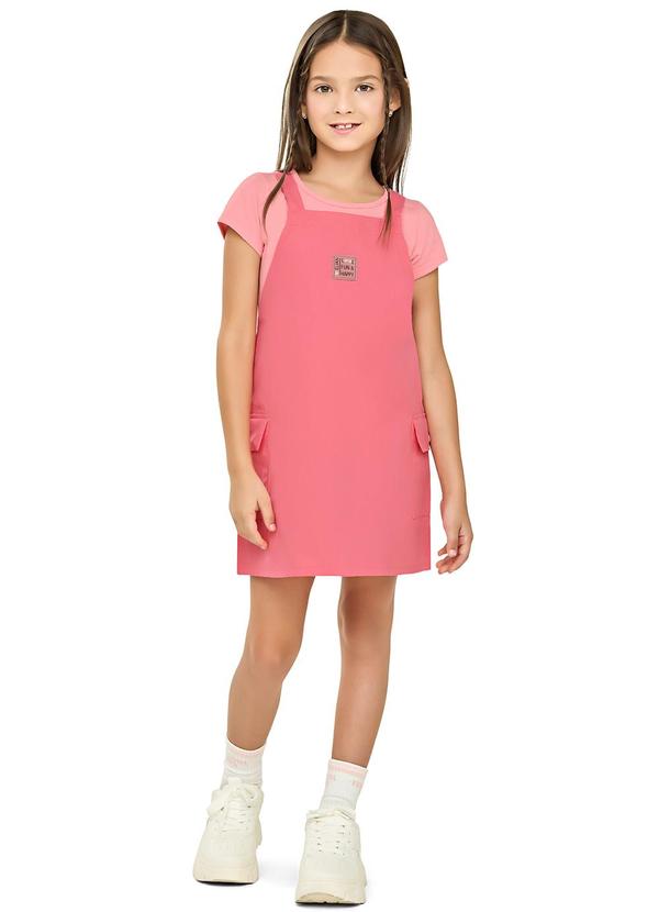 Conjunto Infantil Menina com Sobreposição Rosa