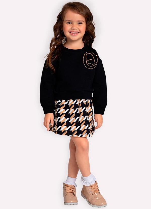 Conjunto Infantil Menina Estampa Preto