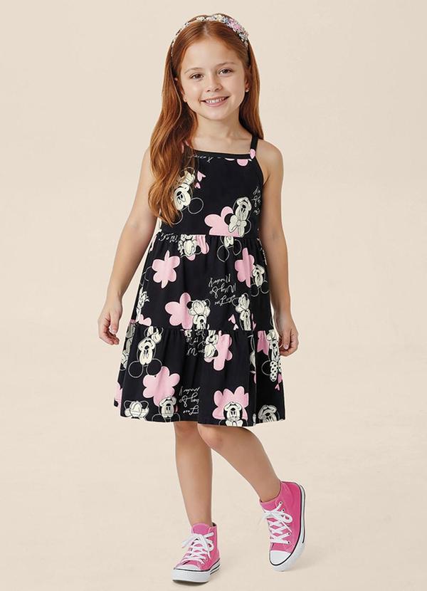 Vestido Acinturado Minnie Mouse® Preto