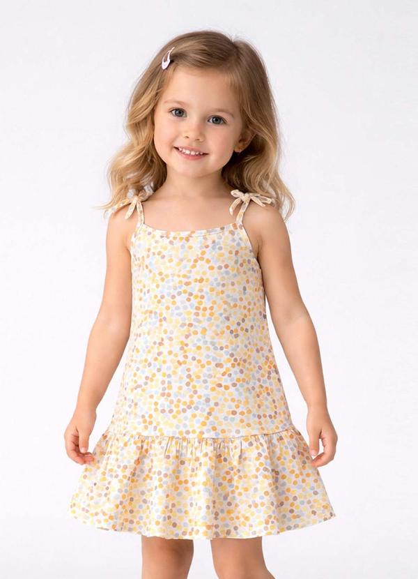 Vestido Alça com Laço nas Pontas Amarelo