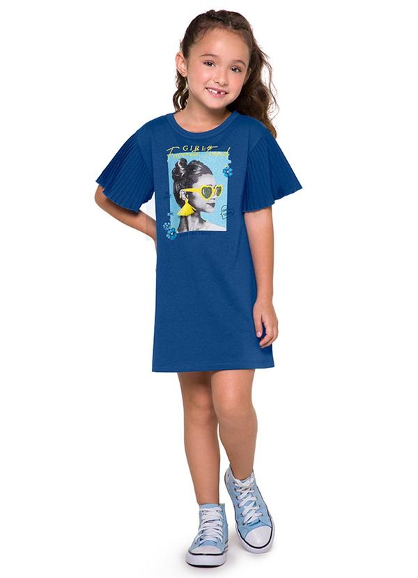 Vista 2 Vestido Alfaiataria Menina Azul Marisol Marisol
