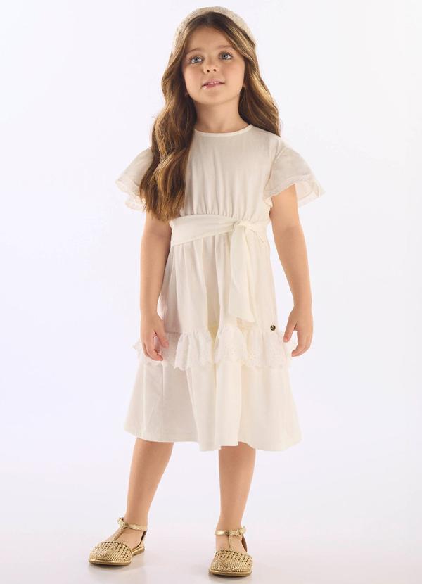 Vestido Algodão Detalhe Renda Branco