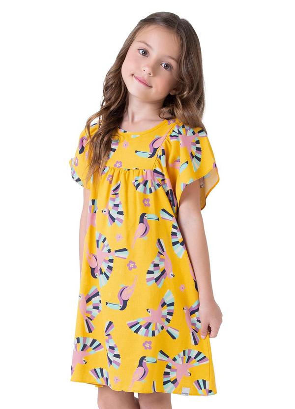 Vestido Amarelo Evasê Araras