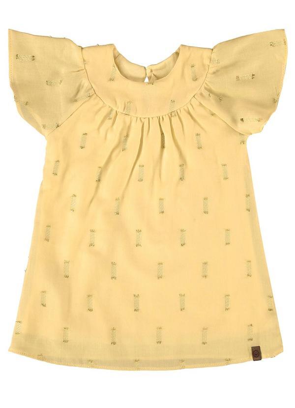 Vestido Amarelo Evasê com Brilho