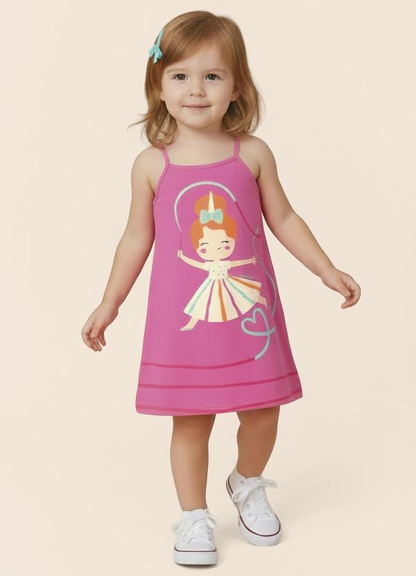 Vestido Amplo Bailarina Encantada Rosa