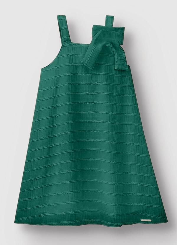 Vestido Amplo com Laço Verde