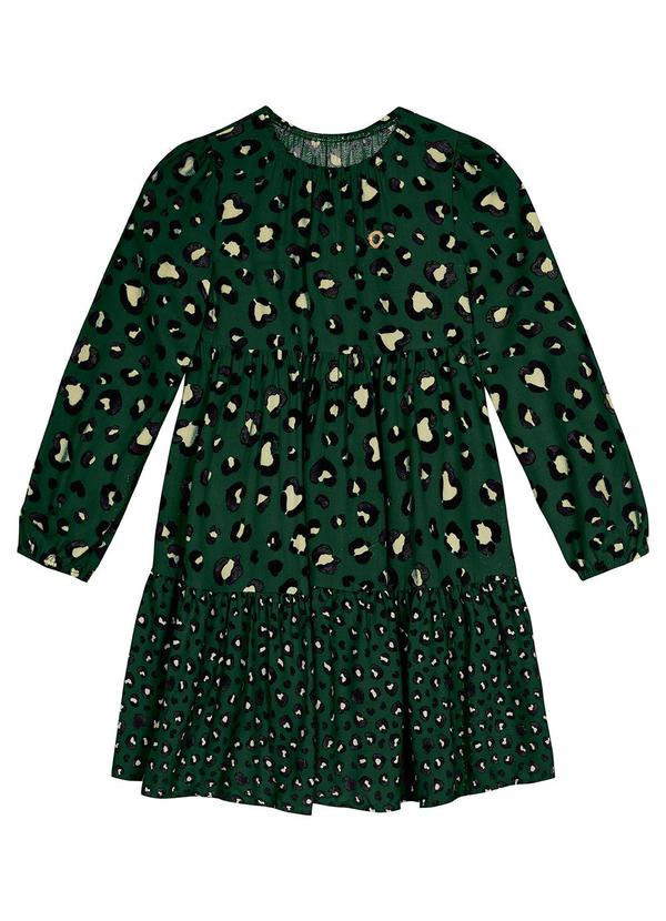 Vestido Animal Print em Viscose Verde