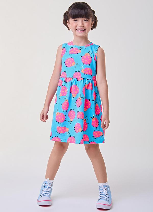 Vestido Azul com Joaninhas Azul