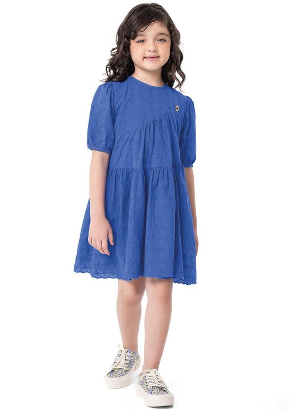 Vestido Azul Escuro Evasê em Laíse Menina